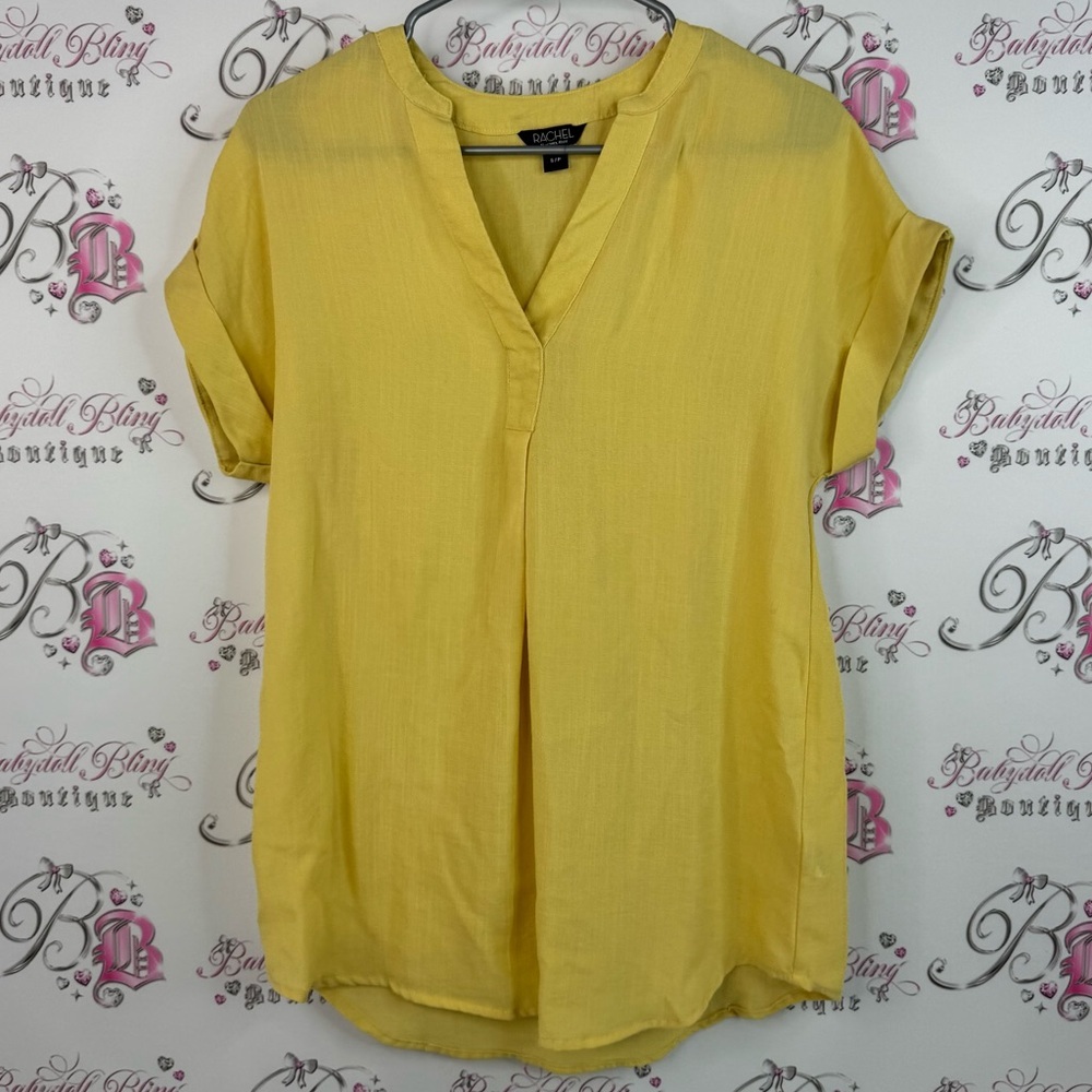 RACHEL Rachel Roy tshirt tee bright Sunny Yellow Blouse soft stunning shirt